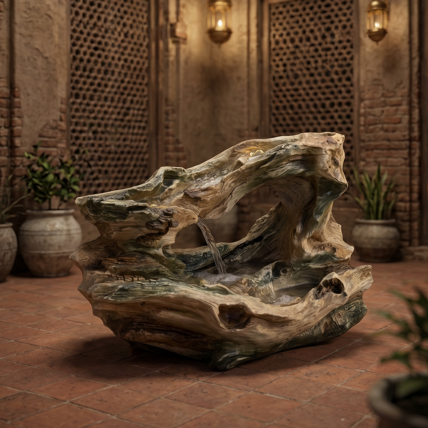Rustic Wood Grain Fountain