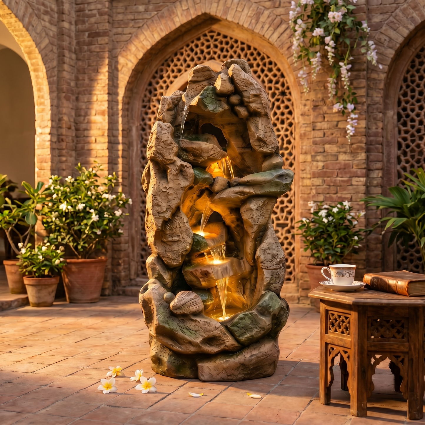 Stone Glow Fountain