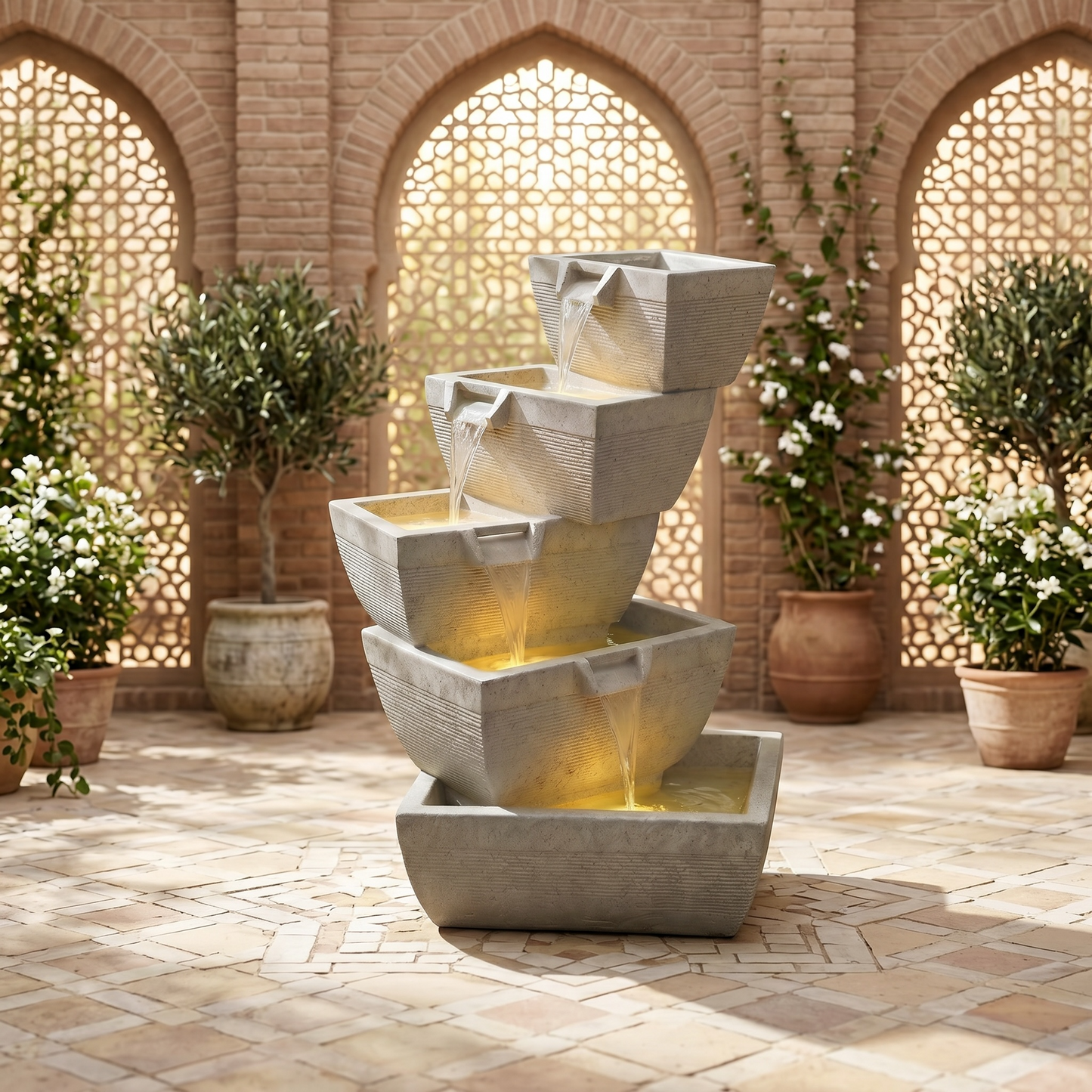 5-Tier Stacked Bowl Fountain