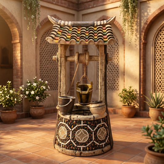 Rustic Bucket Well Fountain