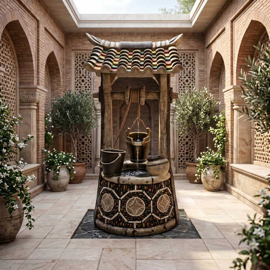 Rustic Bucket Well Fountain