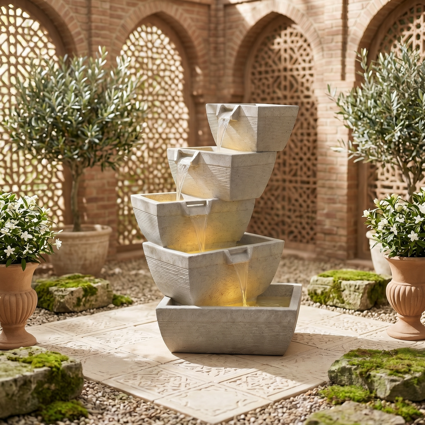 5-Tier Stacked Bowl Fountain