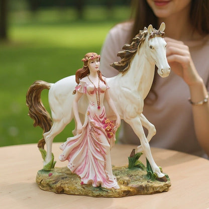 Maiden with a Horse Sculpture