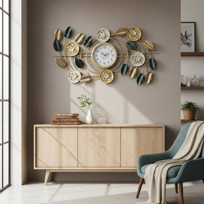 Artistic Floral Vine Metal Wall Clock