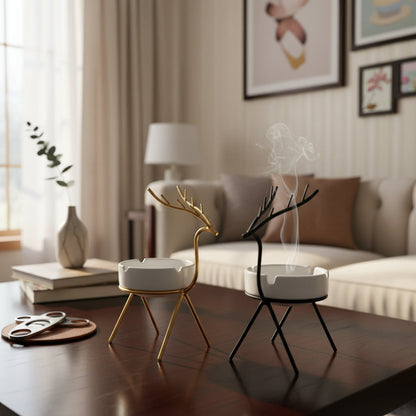Abstract Deer Metal-Work Ceramic Cigar Tray