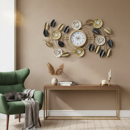 Artistic Floral Vine Metal Wall Clock